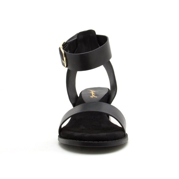 Black Open Toe Block Heel Sandals - Picture 3 of 4